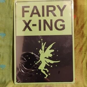 Metal Fairy X-ING Sign 8.5X8.5 Inches